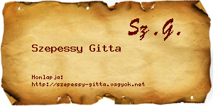 Szepessy Gitta névjegykártya